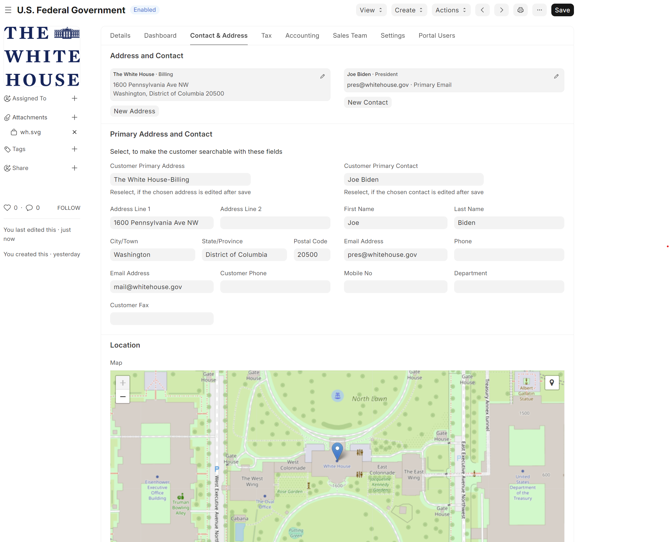 ERPNext CIS Plus Customer Form Form Screenshot